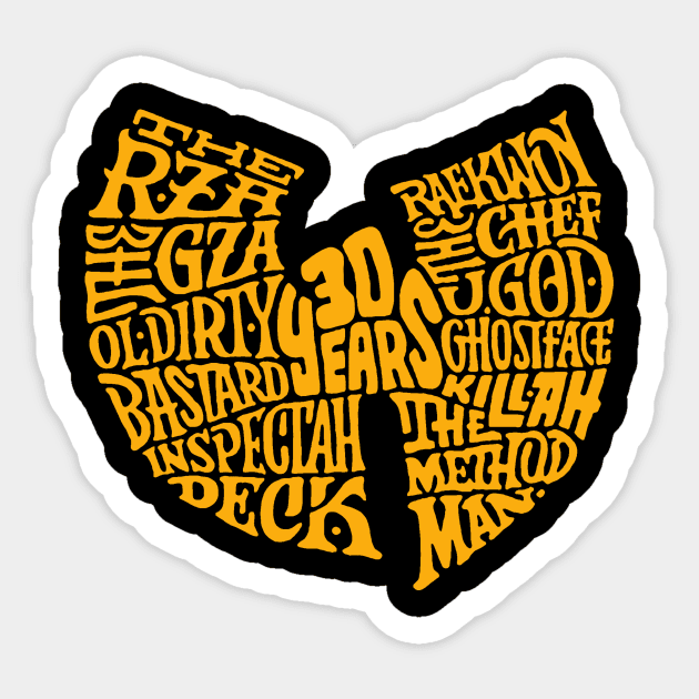 Hip Hop - 30 Years WuTang Sticker by LMW Art